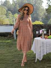 Robe midi à volants fleuris Devyn 