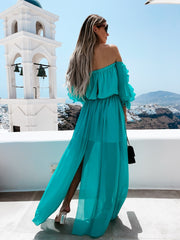 Robe midi Peacekeeper à épaules dénudées - Sauge douce 