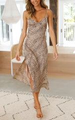 Robe nuisette midi imprimée en satin Kit - VENTE FINALE 