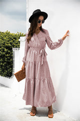 Robe longue bohème à pois suisses Sanibel - Marsala