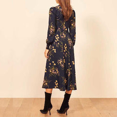Robe midi à manches froncées et imprimé floral McCarthy 