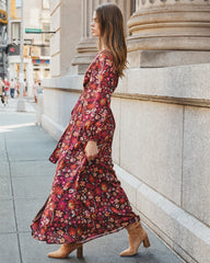 Robe longue à imprimé floral torsadé sur le devant On Pace 