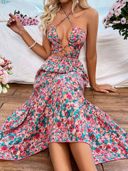 Robe midi imprimée à découpes City Strut - VENTE FINALE 