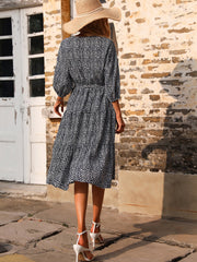 Robe longue imprimée à découpes Enzo - VENTE FINALE 