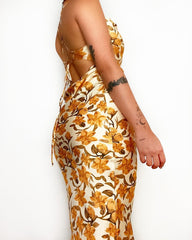 Robe midi nuisette imprimée Lakeshore - Jaune 