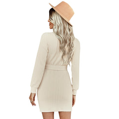 Robe midi en maille à col Freda