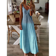 Robe longue empire en satin - Turquoise - VENTE FINALE 