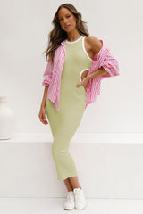 Robe midi en maille côtelée ajourée Kajus 