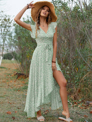 Robe longue smockée à boutons Sweet Pea 