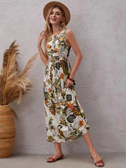 Robe midi Lester à fleurs et smocks 