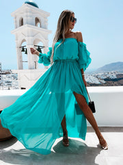 Robe midi Peacekeeper à épaules dénudées - Sauge douce 