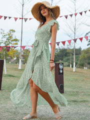 Robe longue smockée à boutons Sweet Pea 