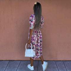 Robe longue portefeuille imprimée Spread Beauty - Vente finale 