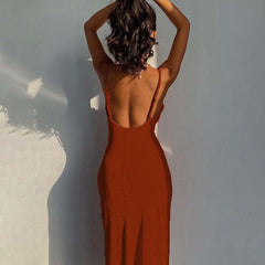 Robe midi en maille côtelée Magic Moments - Rouge délavé 