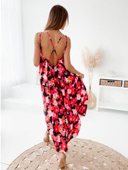 Robe nuisette midi à col bénitier imprimée Capiz