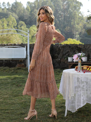 Robe midi à volants fleuris Devyn 