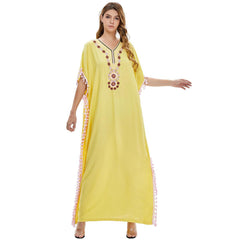 Robe longue brodée Golden State 