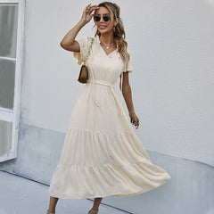Robe midi en coton Bushwick - Crème - VENTE FINALE 