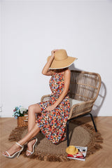 Robe midi à manches bouffantes smockées Night Fever 