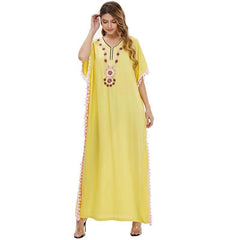 Robe longue brodée Golden State 