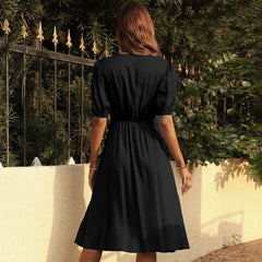 Robe midi boutonnée en lin mélangé Makayla 