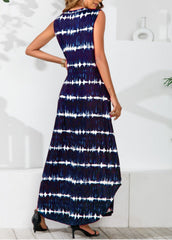 Robe longue Powell rayée ajustable - Bleu marine 