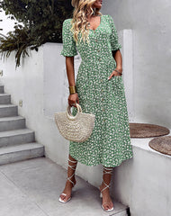 Robe midi fleurie à poches Outback 