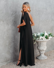 Robe longue asymétrique Strike A Pose - Noire 