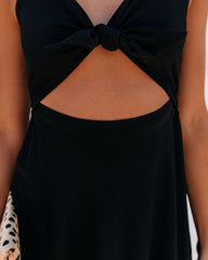 Robe midi Anaya à découpes - Noire - VENTE FINALE