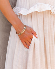 Robe longue dos nu à poches Brave Soul - Champagne 