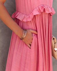 Robe longue dos nu à poches Brave Soul - Bois de rose