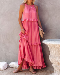 Robe longue dos nu à poches Brave Soul - Bois de rose