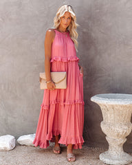 Robe longue dos nu à poches Brave Soul - Bois de rose