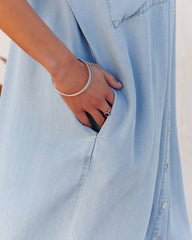 Robe midi boutonnée Briley en Tencel à poches - Chambray 