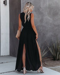 Robe longue sans manches Diana - Noire 