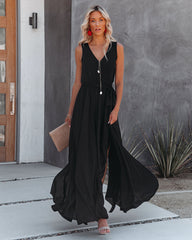 Robe longue sans manches Diana - Noire 