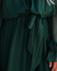 Robe midi Peacekeeper à épaules dénudées - Vert chasseur 